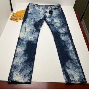 BlueCarats The McQueen 5 Pocket Slim-Fit Jean Painted Bleach Mens SZ 40 x 35 NEW